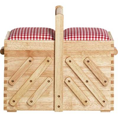 Prym 612547 Nähkasten/Nähkästchen aus hellem Holz, mit Stoff, Braun, Beige von Prym